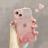 范塔希 ins小众晕染苹果14手机壳iphone13promax硅胶12软壳14pro情侣防摔女款 粉色晕染线条 夜光壳 iPhone14 Plus