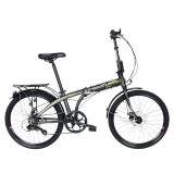 狼途（Langtu） 24寸铝合金折叠自行车超轻便携男女成人7变速碟刹免安装KW027PRO 消光灰 7速