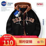 NASAGOOD官方外套男春秋季潮流休闲夹克男士工装棒球服上衣服春季男装大码 NA11黑色 XL（建议125-145斤）