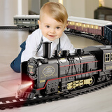 赫思礼盒装-儿童火车玩具男孩小火车轨道玩具车仿真模型3-6岁生日礼物 豪华版【1车头+5车厢+19轨道】