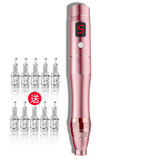 YISUER 纳米电动微针导入仪器微晶家用mts中胚精华原液修复祛痘印痘 坑 粉色+10枚头默认圆晶 其它备注 1件