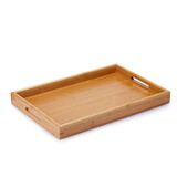 美斯尼 竹木茶盘茶托居家用简约托盘干果盘点心盘功夫茶具配件 手扣竹茶盘