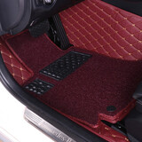 道古驰 主驾驶脚垫 双层可拆卸汽车脚垫单层专车专用全包围丝圈脚垫单片正驾驶 酒红色+酒红色丝圈