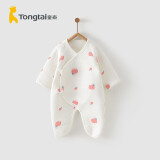 童泰秋冬季婴儿衣服新生儿0-6个月保暖宝宝连体衣哈衣 粉色丨A款 59cm