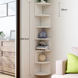 城市密码【钢琴烤漆】墙角置物架搁架收纳架壁挂墙搁板墙壁转角架角落三角 白色7层(深度26cm) 组装