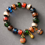 慈灵阁北京香灰琉璃手串五色多宝吞金兽香灰瓷手链520送男女朋友礼物