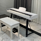 Letesi乐特思电钢琴便携式88键重锤初学者电子钢琴成人专业考级数码钢琴 88键白色 重锤键-三踏+U架+琴凳
