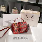 CAEISL & KCIEL小&ck2025新款女包小众原创高级感手提包立体感酒神包结婚包 红色 专柜高档品质