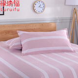禄瑞福家纺床上用品纯棉老粗布枕套全棉单人条纹枕头套信封式 单只装1只 雏菊 手工制作约48cmx74cm