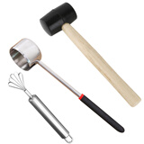 新厨仕（Necooks）304不锈钢开椰子器椰青开椰器椰子开盖器开口器开孔开椰子壳工具 430不锈钢开椰器+刮椰丝器+锤子