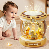 奔尼婴儿玩具0-1岁手拍鼓游戏桌益智多面体音乐拍拍鼓新生儿新年礼物