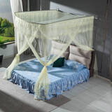 圣安贝（ShenAnBei） 圣安贝 蚊帐不锈钢加厚30MM粗管伸缩1.8m三开门免打墙 米黄一代U形三开门 200cm*150cm*220cm 长宽高