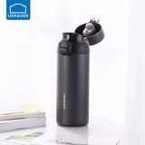 乐扣乐扣（LOCK&LOCK）缤纷弹跳盖保温杯水杯不锈钢杯316不锈钢学生男女便携随手杯 黑色-350ml