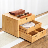 金镶玉 功夫茶具配件 普洱茶盒竹木分茶盒不锈钢茶针双用养壶笔茶巾全套 三层普洱茶盒+茶刀+茶针+茶巾