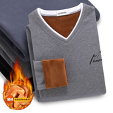 匹卡特（PIKATE）长袖t恤男春秋季卫衣韩版修身打底衫男士V领上衣服男装体恤加绒 929深灰加绒 M