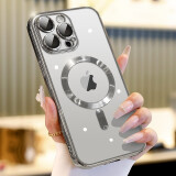 蓝轩【自带镜头膜】苹果15promax手机壳iphone15透明磁吸充电全包防摔plus简约硅胶软壳 15promax【钛金灰】强磁吸附+永不发黄+膜