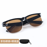 玻璃电焊眼镜强化焊工专用防护眼镜烧焊氩弧焊防强光防打眼护目镜平光镜劳保透明8号色墨绿色白色焊接防弧光 J01茶色护目镜+眼镜盒