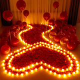 欢喜 七夕表白LED电子蜡烛浪漫求婚创意告白布置生日心形场景道具装饰情人节 豪华电子蜡烛表白套餐