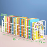 林家小子书架书本收纳架桌面绘本架桌上收纳盒宝宝书籍图书箱小书柜 白色大号+笔筒