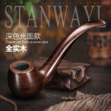 史丹威尔（Stanwayl）史丹威尔实木烟斗石楠木男士手工烟锅老式便携檀木过滤烟斗送配件 S88015檀木全实木