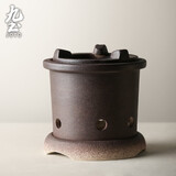 九土 日式手工陶泥炭炉橄榄碳炉小火炉复古煮茶炉茶道零配禅意风炉 款式二