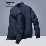 七匹狼外套男秋季夹克男商务休闲干部上衣棒球领茄克衫中青年男装服饰