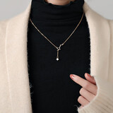 伊黛儿七星银项链小众设计感锁骨链吊坠毛衣链女生情人节生日礼物送女友 七星项链L0012玫瑰金色