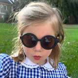 babiators 儿童太阳镜宝宝防晒墨镜男女童爱心眼镜婴幼儿防紫外线1-6岁柔软 Euro round复古系列  古典黑 6+岁