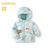 巴拉巴拉婴儿鹅绒羽绒服男童冬季2024女童短款外套保暖萌趣潮208424107223