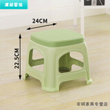 舒怡然 加厚塑料凳子家用客厅餐桌椅子高凳防滑熟胶板凳浴室茶几小凳子 小号带盖北欧绿23cm