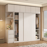 旭彩ENF级 衣柜卧室推拉门出租房简约大衣柜实木多功能组合柜子 【两门】主柜120*180*50