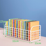 林家小子书架书本收纳架桌面绘本架桌上收纳盒宝宝书籍图书箱小书柜 白色中号