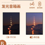ROBERILLINE壁画音响悬浮歌词多功能蓝牙音响声画一体壁挂相框油画家用HIFI智能游戏蓝牙音响创意网红生日礼物 海上星辰系列c 蓝牙版