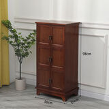 斯朴洛特实木斗柜带门大容量收纳柜家用多功能储物柜简易书柜阳台角柜 50公分胡桃色六门【现货速发】