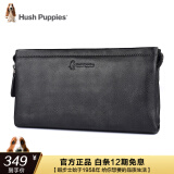 暇步士（Hush Puppies）手拿包男真皮手抓包头层纯牛皮手包男士夹包大容量钱包信封包男包 黑色双色纹