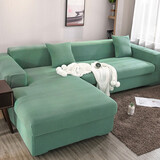 帕布（pabu）沙发套罩全包加厚玉米粒沙发套子全罩布艺皮沙发通用防滑保护罩 青色 四人（适用235-300cm长度）单件