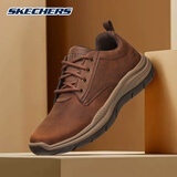 斯凯奇商务休闲皮鞋男鞋通勤简约正装鞋舒适低帮男士休闲鞋 深棕色/CDB 41