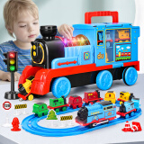 宝乐星儿童玩具男孩大号声光音乐电动滑梯轨道收纳火车头玩具车生日礼物