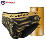 VindKan男士三角内裤男英国卫裤抑菌内裤U凸囊袋透气莫代尔大码短裤头 黑色 XL （2尺2—2尺4）