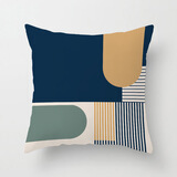 纯调北欧抱枕简约现代枕头枕芯几何条纹靠垫沙发飘窗民宿靠枕办公家用 便利贴几何 双面图案35X35cm(枕套不含芯)