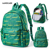 Landcase儿童背包女2024新款大容量小学生书包初中轻便双肩包男3986鳄鱼绿