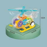 儿童小汽车玩具惯性耐摔透明齿轮灯光玩具车礼品 直升机【带灯光+联动齿轮】