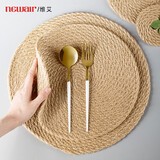 维艾（Newair）日式亚麻编织隔热垫防烫餐垫锅垫餐盘垫餐桌垫菜垫碗家用杯垫草编 日式亚麻隔热垫（直径11cm）