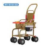 恩曜藤椅婴儿推车可坐可躺仿藤车宝宝夏天夏季超轻便竹藤婴儿童小推车 裸车款+音乐【可坐躺可站立】