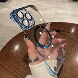古艺涵无边框苹果16手机壳iPhone16Promax透明新款18Pro/14plus超薄简约13/15/17裸感磁吸式散热透气半包 无边框【远峰蓝-磁吸】美过裸机 iPhone 13 Pro Max