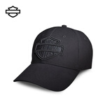 哈雷戴维森（Harley-Davidson）摩托车骑行徽标鸭舌帽男士女士棒球帽春秋户外遮阳防晒钓鱼帽帽子 黑色 均码