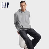 GAP男女装字母logo印花连帽抓绒长袖口袋卫衣上衣609135 灰色 M (170/92A) 亚洲尺码