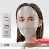 夏秦真丝防晒面罩全脸口罩100%桑蚕丝脸基尼防紫外线口罩女春夏 【深空灰】真丝防晒面罩 经典款