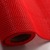 酌秀塑料地垫厨房卫生间淋浴室防滑垫子网眼镂空脚垫隔水家用防水垫 红普通款3.5mm 0.9米宽 1米长的