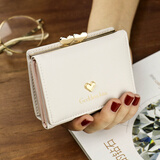 书果儿（SHU GUO ER）女士钱包女短款2024新款学生韩版小清新爱心钱包多功能折叠零钱袋 浅灰